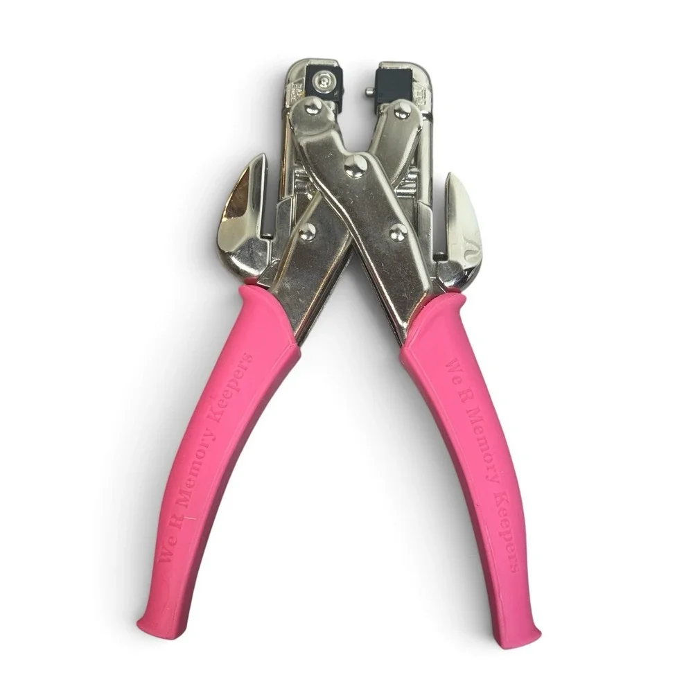 We R Memory Keepers Crop A Dile Punch Crafting Tool Pink Eyelet Setter Adjusts